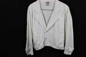 Pazzo White Cotton Blazer - Size M - Made in Hong Kong - RN 67870