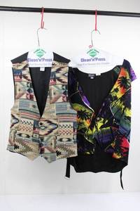 Naivewear Designs Vest Set - Southwestern Geometric & Tropical Palm Print Vests