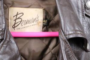 Bernards Leather Motorcycle Jacket - Brown, Size 42