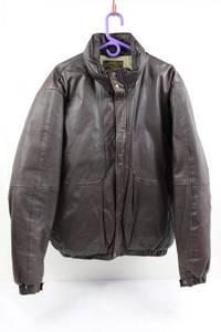 Eddie Bauer Tall Mens XXL Genuine Leather Goose Down Bomber Jacket