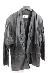 Leather Fringe Jacket - Size 42 - Made in Korea