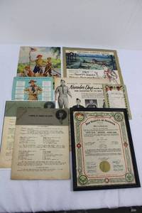 Boy Scouts of America Memorabilia Collection National Camping Award Certificate, Cookery Manuals & Ephemera