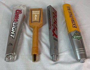 Collectible Beer Tap Handles from Coors Light, Castle Cream Ale and Summit Extra Pale Ale