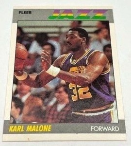 1987 Fleer Karl Malone Utah Jazz #68 Basketball Card