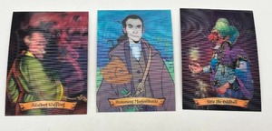 Lot Of 3 Harry Potter Chocolate Frog Collectible Trading Cards Including Beaumont Marjoribanks, Adalbert Waffling, And Uric The Oddball