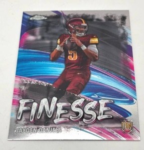 Lot Of Two Football Cards Including 2024 Topps Chrome Football Finesse Rookie Insert Jayden Daniels And 2024 Topps Chrome Future Stars Jayden Daniels