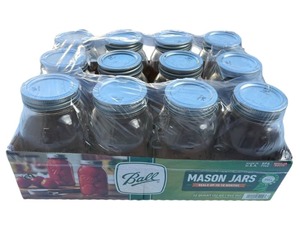 Twelve 1-Quart Mason Jars (New)