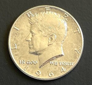 1964 Kennedy Half Dollar, 90% Silver