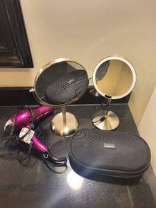 Conair InfinitiPRO Hair Dryer Purple & Vanity Mirror Kit with Stand