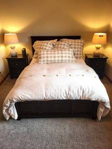 Queen Duvet Down Comforter Set With Pillows - Beige Plaid Bedding