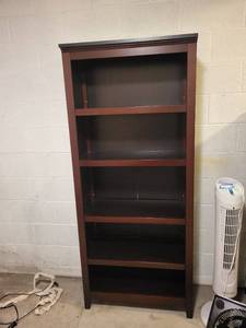 Wooden Bookshelf 31 in W x 12 in D x 72 in H Dark Brown