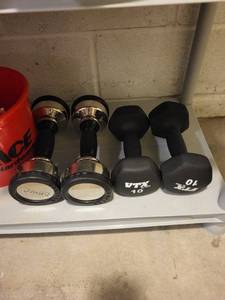 VTX by Troy 10 lb Hex Dumbbells - Adjustable Dumbbell Set w 12.5 lb Plates (Lot of 4)