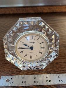 Staiger Crystal Octagon Desk Clock - Quartz Movement, Roman Numerals