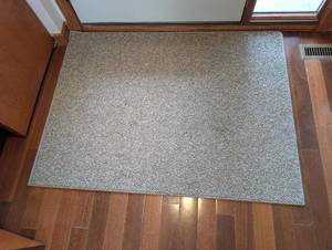 Custom Made Light Gray Entry Rug with Loop-Pile Border