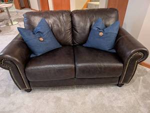 Italian Leather Sofa 64 in W x 36 in D x 34 in H