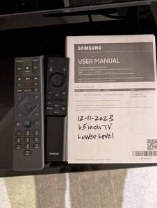 Samsung 65-Inch TV With Remote & User Manual