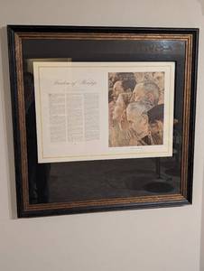 Norman Rockwell Freedom of Worship Print - Framed Wall Art with Will Durant Text