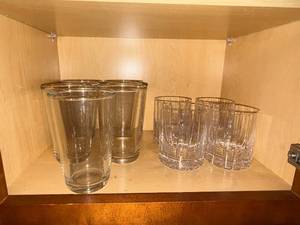 Clear Glassware Set - Highball Glasses & Faceted Tumblers