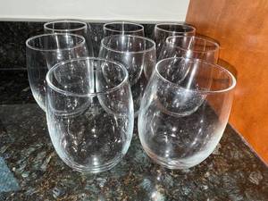 Clear Glass Stemless Wine Glasses Set for Home Bar & Entertaining