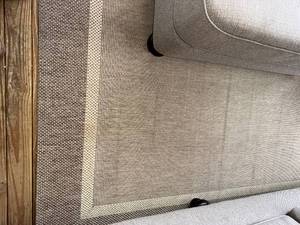 Area Rug - Brown & Beige Woven, Rectangular Living Room Decor