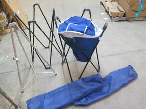 Folding stands, zippered cooler and...