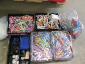 Large assortment of hair curlers...