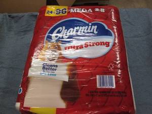 24 Charmin mega rolls toilet paper...