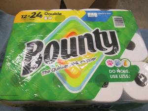 12 Double roll bounty paper towels...