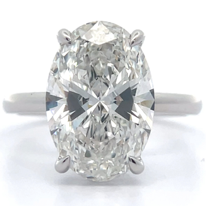 Bright White! 5.17 Carat Diamond (VS1) Oval Cut Solitaire Ring in 14k White Gold w/ IGI Report; $7,450 Retail *VIDEO*