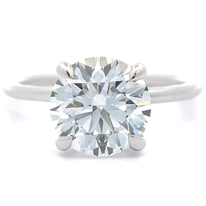 2.35 Carat Diamond (VS  F) Pav Round Hidden Halo Ring in 14k White Gold $3,299 Retail VIDEO