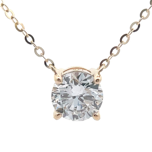 NEW 1 Carat Diamond Solitaire Pendant Necklace in 14k Yellow Gold VIDEO