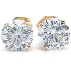 2 Carat Diamond Round Solitaire Stud Earrings in 14k Gold w EGL Report VIDEO