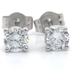 NEW 0.55 Carat Round Diamond Solitaire Stud Earrings in 14k White Gold w EGL REPORT VIDEO