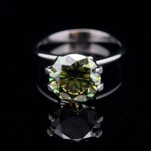 3.00 Carat Green Moissanite Loose w GRA Report & GRA Card VIDEO
