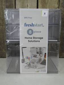 8 Piece Plastic Storage Organizing System, Clear