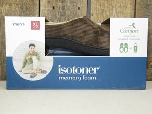 Isotoner Mens Memory Foam Cushioned Eco Comfort Slippers, XL, Brown