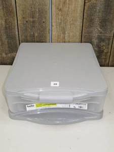 Bella Storage Solution 8-Quart Locking Drawer, Clear with Gray Accents