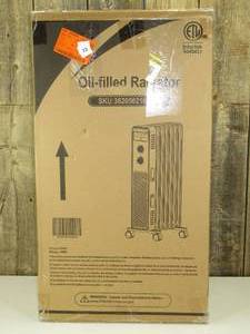 1500 Watt Portable Oil-Filled Space Heater with Overheat Protection in Black