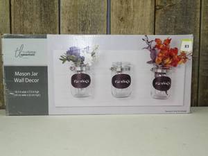 True Living Mason Jar Wall Decor Wood Glass Home Decor