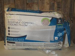 Purelux Gel Memory Foam Adjust Comfort Cooling Pillow White Queen