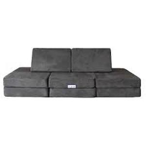 Leo Mat Play Kids' Couch and Louger Gray