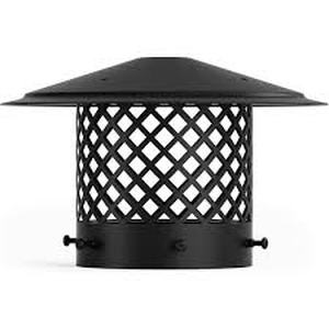 6 in. Black Round Galvanized Steel Fireplace Chimney Caps for Outside