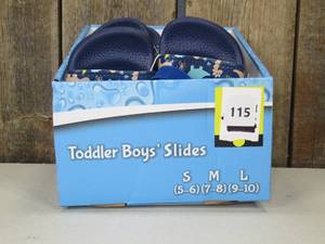 4 Pairs of Toddler Boys Slides (1-S, 2-M, 1-L)
