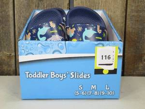 3 Pairs of Toddler Boys Slides (2-M, 1-L)