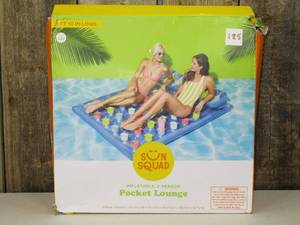 Sun Squad Pocket Lounge Water Float PVC 2 Person Capacity Age 14