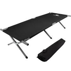 Portable Twin Folding Bed with Carry Bag - 600D Camp Sleeping Cot for Adults (Black)