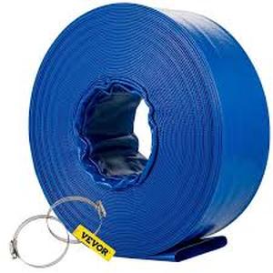 Discharge Hose 3 in. Dia x 105 ft. PVC Fabric Lay Flat Hose, Blue