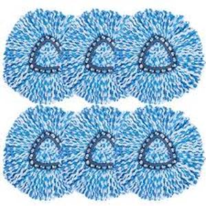 6 Pack Spin Mop Replacement Heads Compatible with Ocedar RinseClean 2 Tank Mop System
