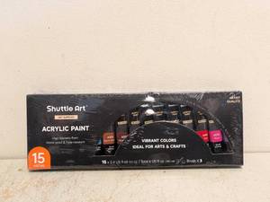 NEW SHUTTLE ART - ART SUPPLIES ACRYLIC PAINT 15 COLORS