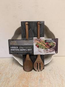 NEW THYME & TABLE HARVEST COLLECTION 3-PIECE SERVING BOWL SET